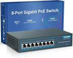 YuanLey 8 Port Gigabit PoE Switch, 8 PoE+ Ports 1000Mbps, 120W 802.3af/at by YuanLey