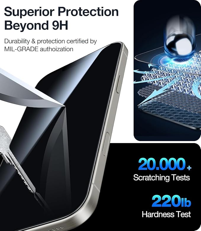 UltraGlass Ultra 9H+ Glass for iPhone 13/13 Pro Privacy Screen Protector Glass - Image 7