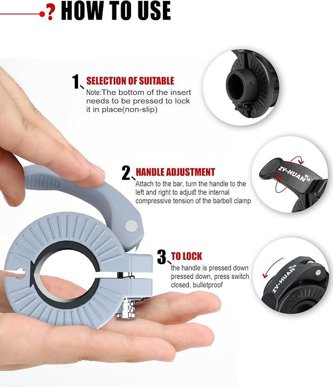 Pro Barbell Clips 1 inch Barbell Clamps 0.9-1.18inch Quick Release Weight Clips - Image 4
