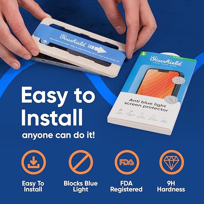 Ocushield Anti Blue Light Tempered Glass Screen Protector - Image 2