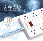 Power Strip with USB, Surge Protector Flat Plug with 8 Widely Spaced Outlets - Image 4