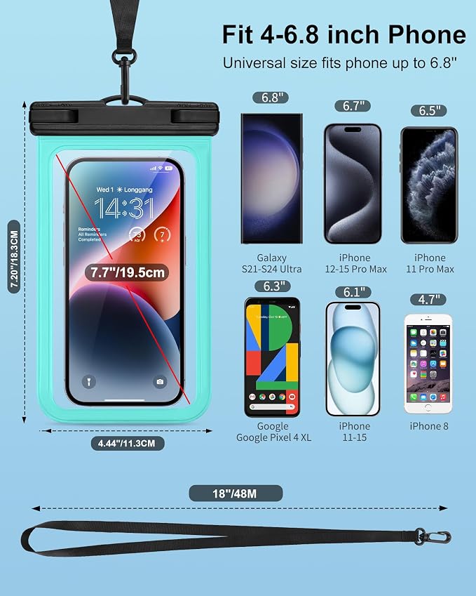 3-Pack Waterproof Phone Pouch for Cruise Essentials 2025, Beach Vacation - Image 6