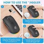 Wireless Bluetooth Mouse, 2.4G and Bluetooth 5.2 Ergonomic Rechargeable USB - Image 3