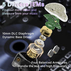 BASN Bmaster5 in Ear Monitors, 1DLC Diaphragm+4BA 5 Drivers IEM Earphones - Image 2
