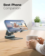Nulaxy Dual Folding Cell Phone Stand, Fully Adjustable Foldable Desktop Phone - Image 6