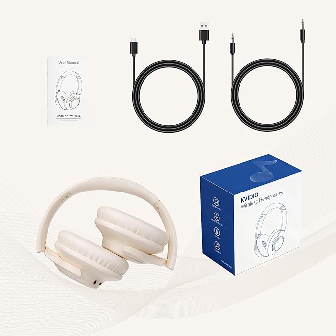KVIDIO Bluetooth Headphones Over Ear, 65 Hours Wireless Headphones - Image 8