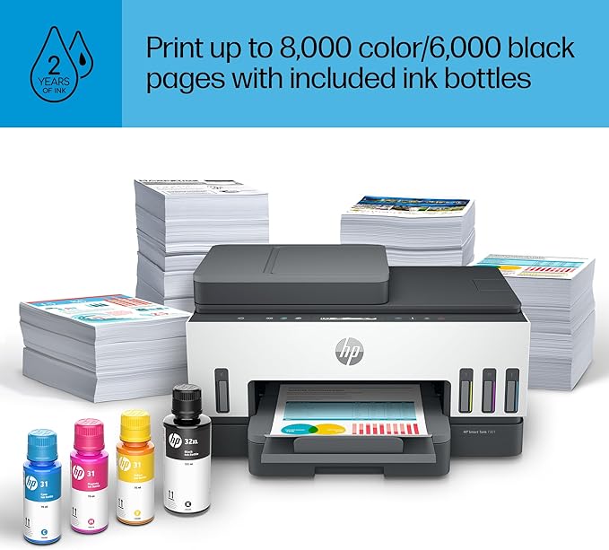 HP Smart Tank 7301 Wireless All-in-One Refillable Ink Tank Printer, Copier - Image 11