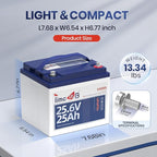 24V 25Ah LiFePO4 Battery, 2C High Discharge Rate Built-in 50A BMS 640Wh Lithium - Image 2