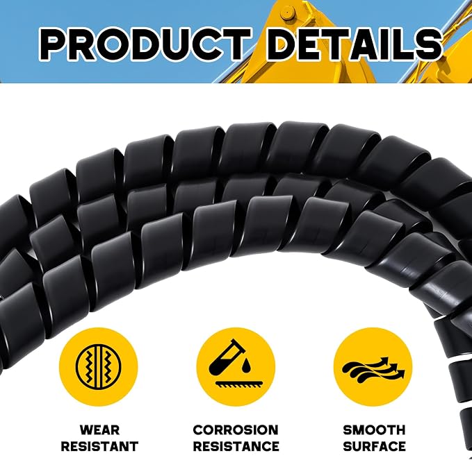 Spiral Wrap Cable Protector, Safe 1.25" Od x 40' Pre Cut Lengths Hydraulic Hose - Image 3
