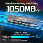 Flash Drive 1TB, USB 3.2 Gen2 Up to 1050MB/s, USB Drive, USB A + Type C - Image 2