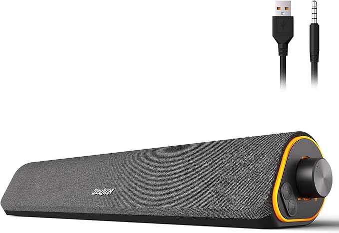 SOULION R50 Bluetooth Computer Speakers, 3.5mm PC Sound Bar by SOULION