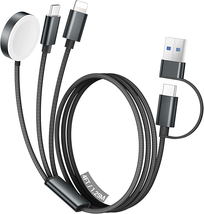 Temdan for Travel Vacation Essentials, 3 in 2 USB C Cable for Apple Watch by Temdan