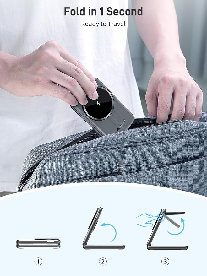Magnetic Wireless Charger for Samsung, 3 in 1 Foldable MagSafe Charging Station - Image 4