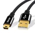AGVEE 2 Pack 5ft Mini USB Cable, Braided Durable USB-A to Mini-B Charger by AGVEE