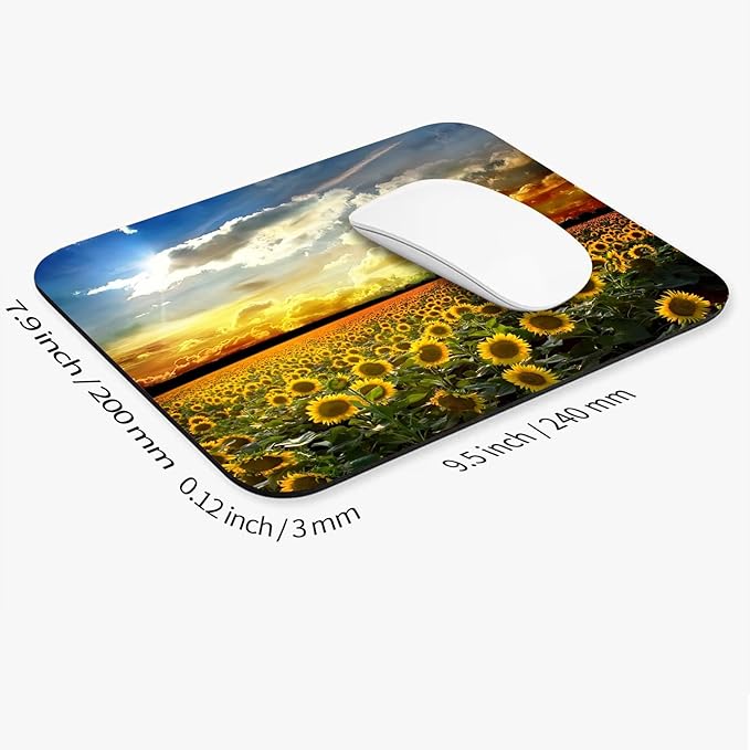 Square Mouse Pad Sunflower, Personalized Premium-Textured Custom Mouse Mat - Image 2