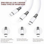 Multi USB Charging Cable 3A, 3 in 1 Fast Charger Cord Connector - Image 2