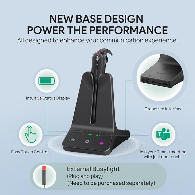 Yealink Wireless DECT Headset WH63 E2, Teams Certified, Single Ear Convertible - Image 7