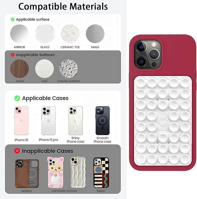 Silicone Double-Sided Suction Phone Grip Detachable Mount - Image 7