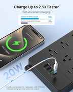 TROND Surge Protector Power Strip, 10ft Heavy Duty Extension Cord - Image 4