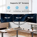 HUANUO Gaming Triple Monitor Stand, Full Motion Articulating Triple Monitor - Image 2