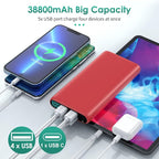 Portable Charger 38800mAh, LCD Display Power Bank, 5 USB Outputs Battery Pack - Image 4