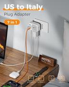 Italy Travel Plug Adapter 2 Pack, TESSAN Italy Power Adaptor - Image 3