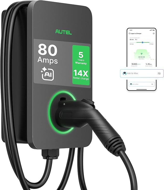 Autel MaxiCharger Electric Vehicle Charger Level 2, Integrated Cloud by Autel