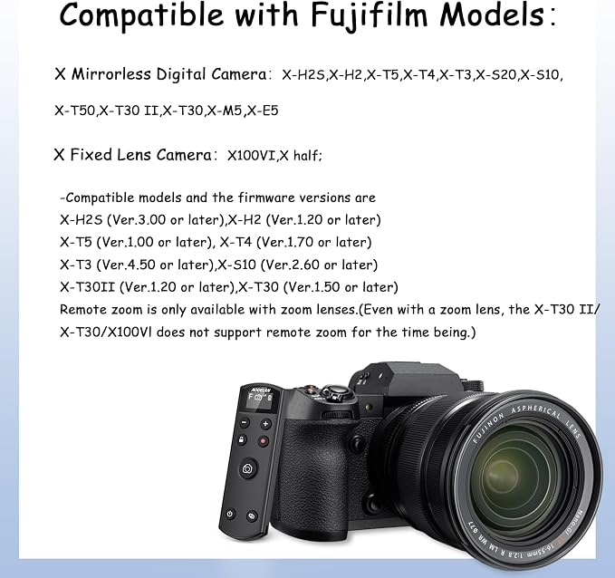 for Fuji Camera Rechargeable Shutter Release, AODELAN Wireless Remote Control - Image 2