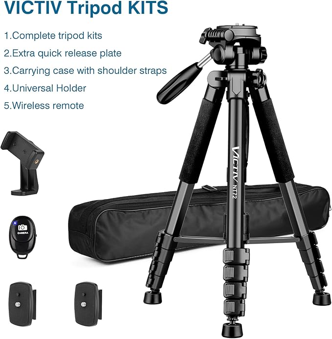 Tripod for Camera, Professional Heavy Duty Compact Camera Stand for Phone - Image 8