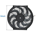 2PCS 14 Inch Universal Slim Fan Push Pull Electric Radiator Cooling Fan Mount - Image 3