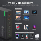 HUNDA 200W USB C Charger GaN Charging Station 6 Ports Fast PD 100W Type C - Image 5