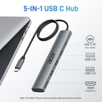 Acer USB C Hub 5 in 1 with 4K HDMI, 100W Power Delivery, 3 USB A Data Ports - Image 2