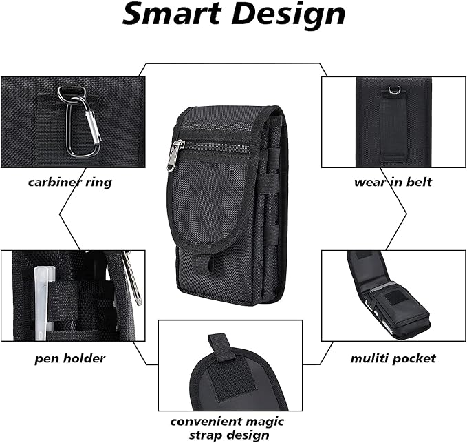 2 Packs Large Smartphone Pouch, Phone Pouch, Cell Phone Holster, Tactical - Image 4