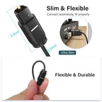 Adoreen Ultra-Thin Slim Digital Optical Audio Cable 25FT, Fiber Optic SPDIF - Image 2