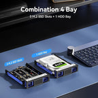 Hybrid 2.5/3.5" SATA HDD/SSD+3* M / B+M Key M.2 NVMe Enclosure - Image 4