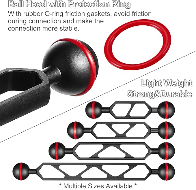 MINIFOCUS 6" Double Ball Aluminum Extension Arm, Waterproof and Rustproof - Image 2