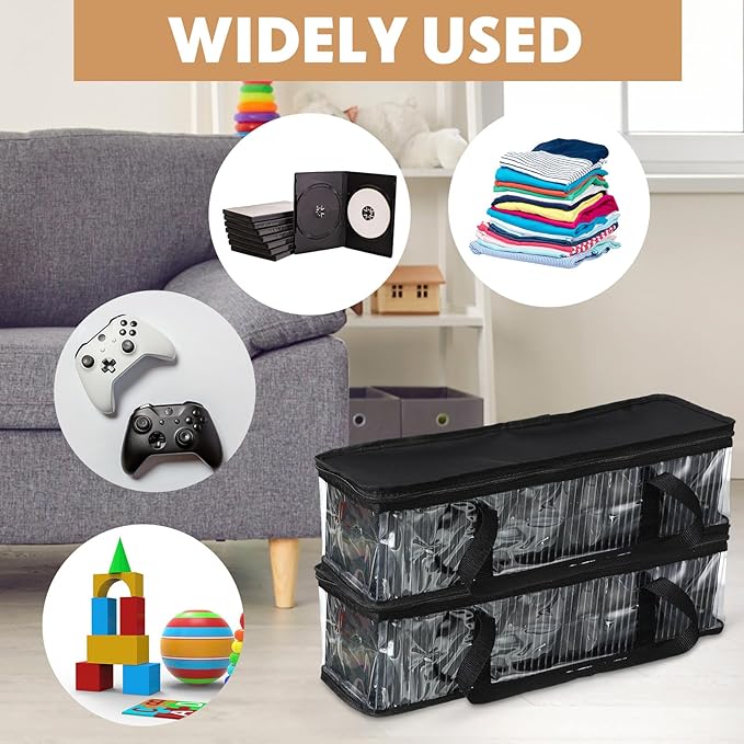 Woanger 20 Pieces Cd Storage Bags Transparent PVC DVD Storage Cases 1000 Cd - Image 5