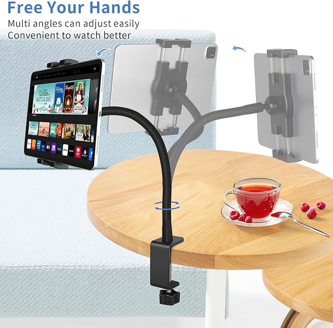 Tablet Stand Holder, Gooseneck Desktop iPad Mount - Image 5
