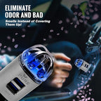 Car Air Purifier 3in1 Premium Stainless Steel Air Filter Ionizer w/Dual USB - Image 4