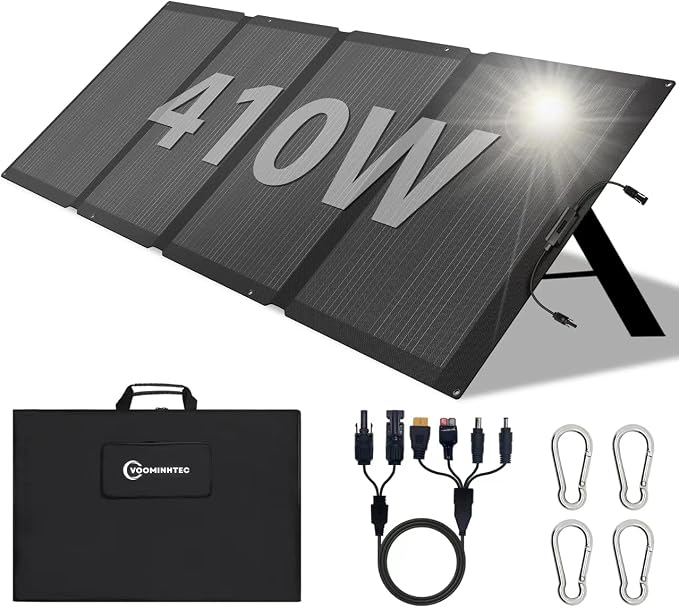 410W 42V ETFE Portable Solar Panel, IP68 Waterproof Foldable 24% High Efficiency by Voominhtec