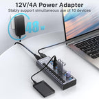 ACASIS Powered USB Hub, 10 Ports USB 3.1 Hub - Image 3