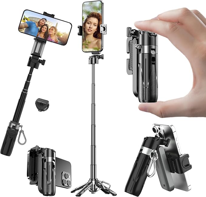 Mini Selfie Stick Tripod, Extendable Grip Phone Tripod by EUG-PRODUCTS