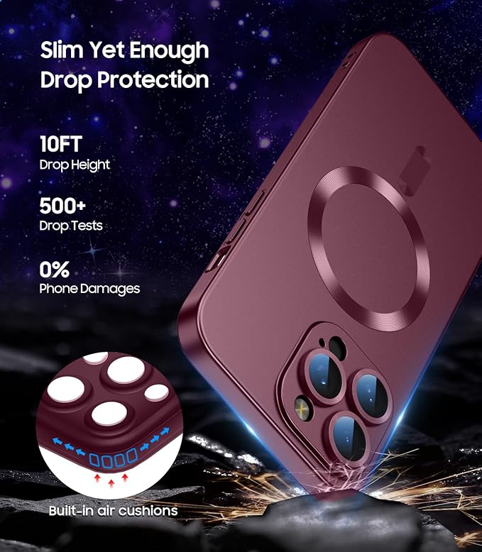Magnetic for iPhone 16 Pro Case Slim Soft Silicone Bumper Shockproof Metallic - Image 5
