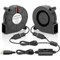 50mm x 15mm USB Blower Fan 2 Pack 5v Squirrel Cage Blower Fan by AmRunJe-CalmDownYourDevice