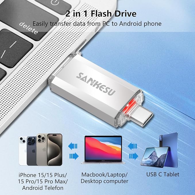 3.0 USB C Flash Drive, USB-A & Type-C OTG Thumb Stick, Dual Memory Sticks - Image 4