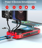 GOODaaa Power Bank Wireless Charger 36000mAh Built in 4 Cables Six Outputs 15W - Image 2