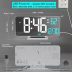 KOSUMOSU Digital LED Clocks for Bedrooms 6.7in White Alarm Clock, Day of Week - Image 5