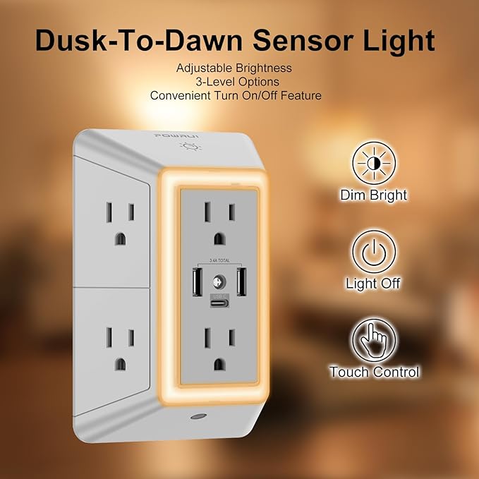 POWRUI Power Strip Surge Protector - Image 3