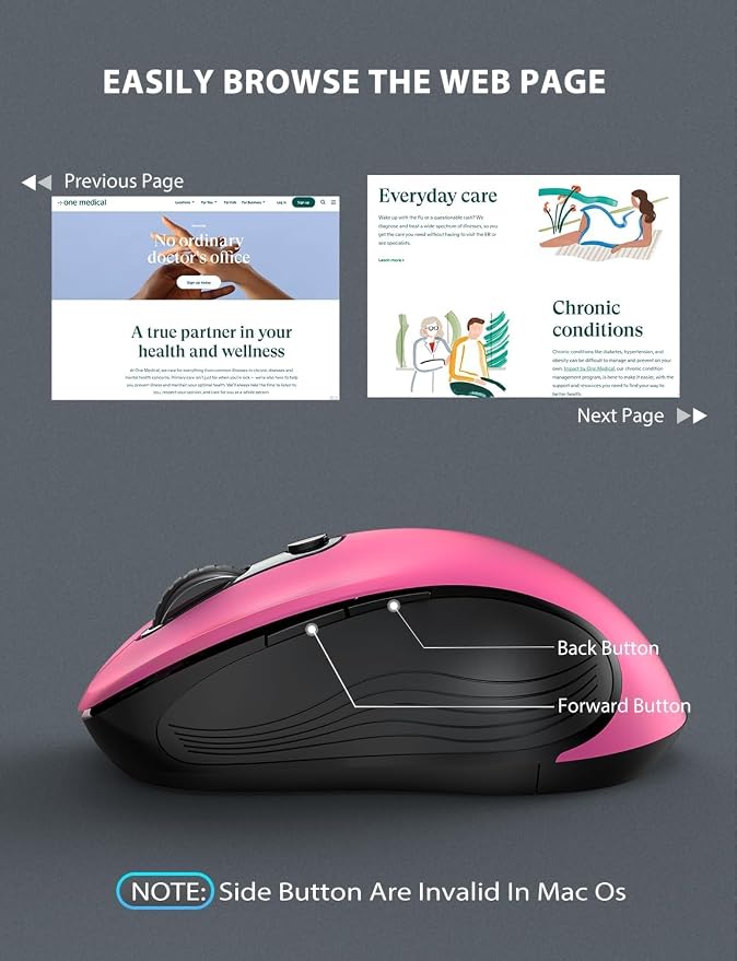 Trueque Wireless Mouse for Laptop, 2.4GHz Ergonomic Computer Mouse - Image 4