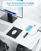 PHIXERO 7 Port USB Hub, 3.3FT/1M Long Cable USB 3.0 Hub Multi USB Port Hub - Image 5